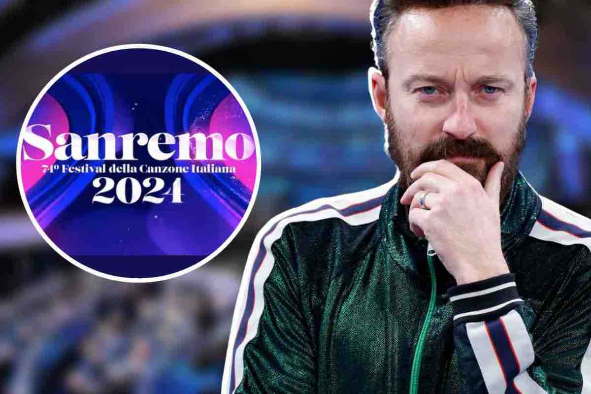 Francesco Facchinetti e la postazione di Sanremo